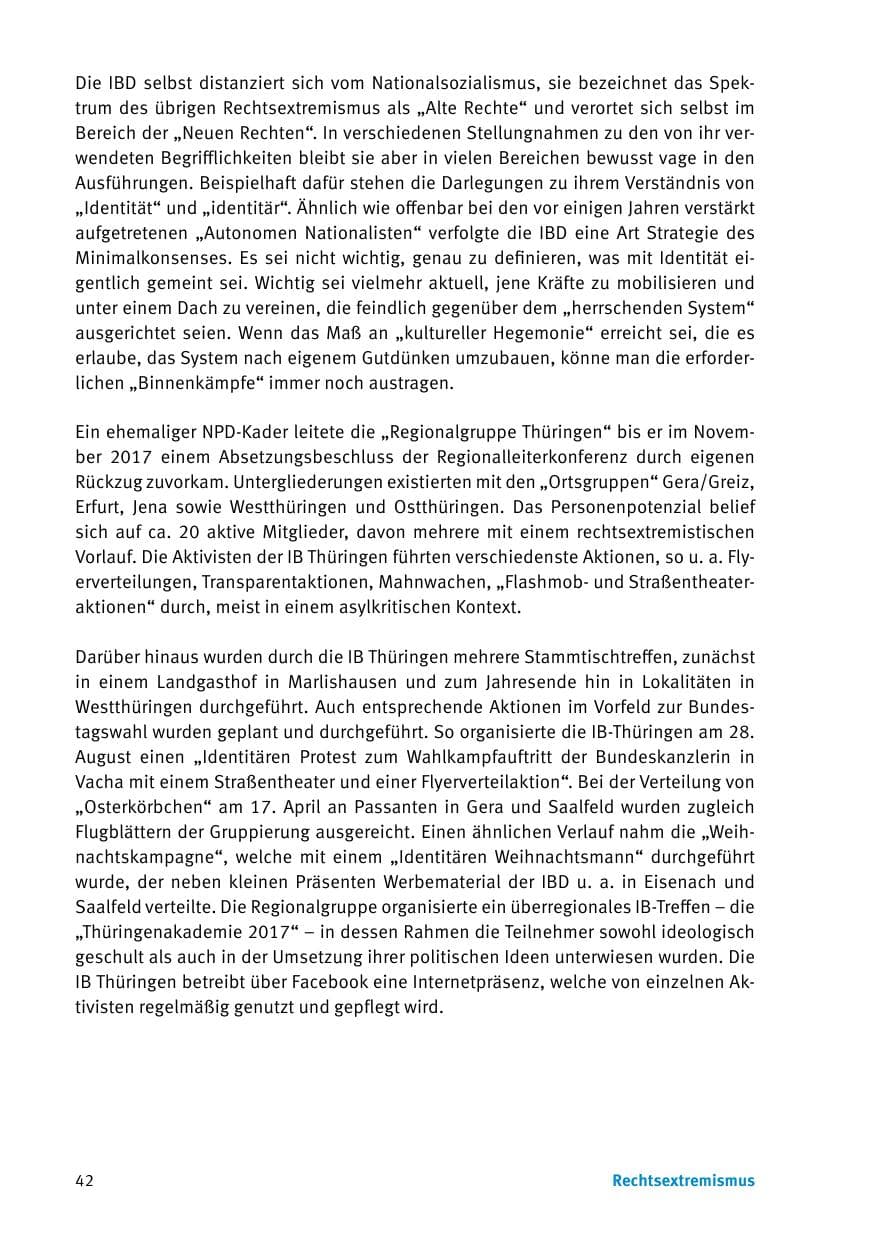 Seite 44 des Verfassungsschutzbericht 2017 Thüringen