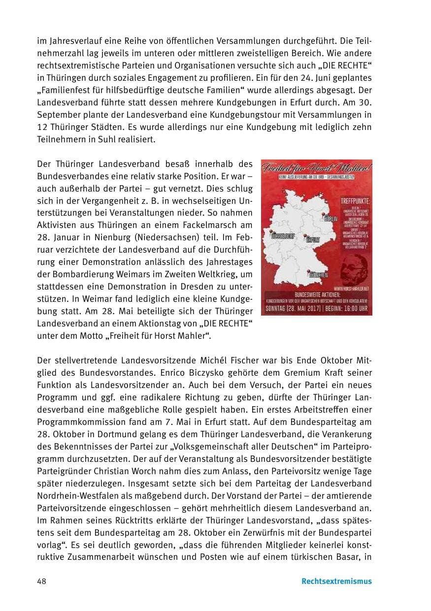 Seite 50 des Verfassungsschutzbericht 2017 Thüringen
