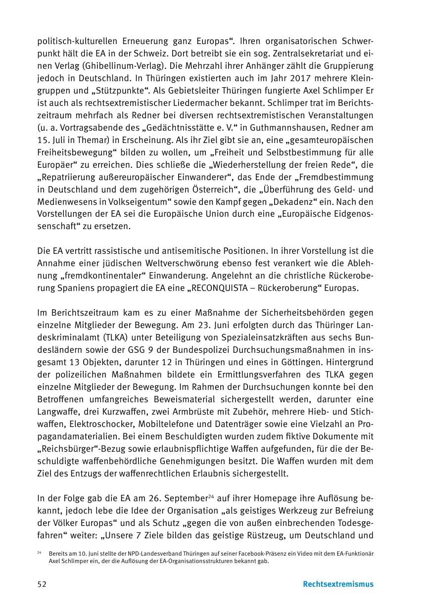 Seite 54 des Verfassungsschutzbericht 2017 Thüringen