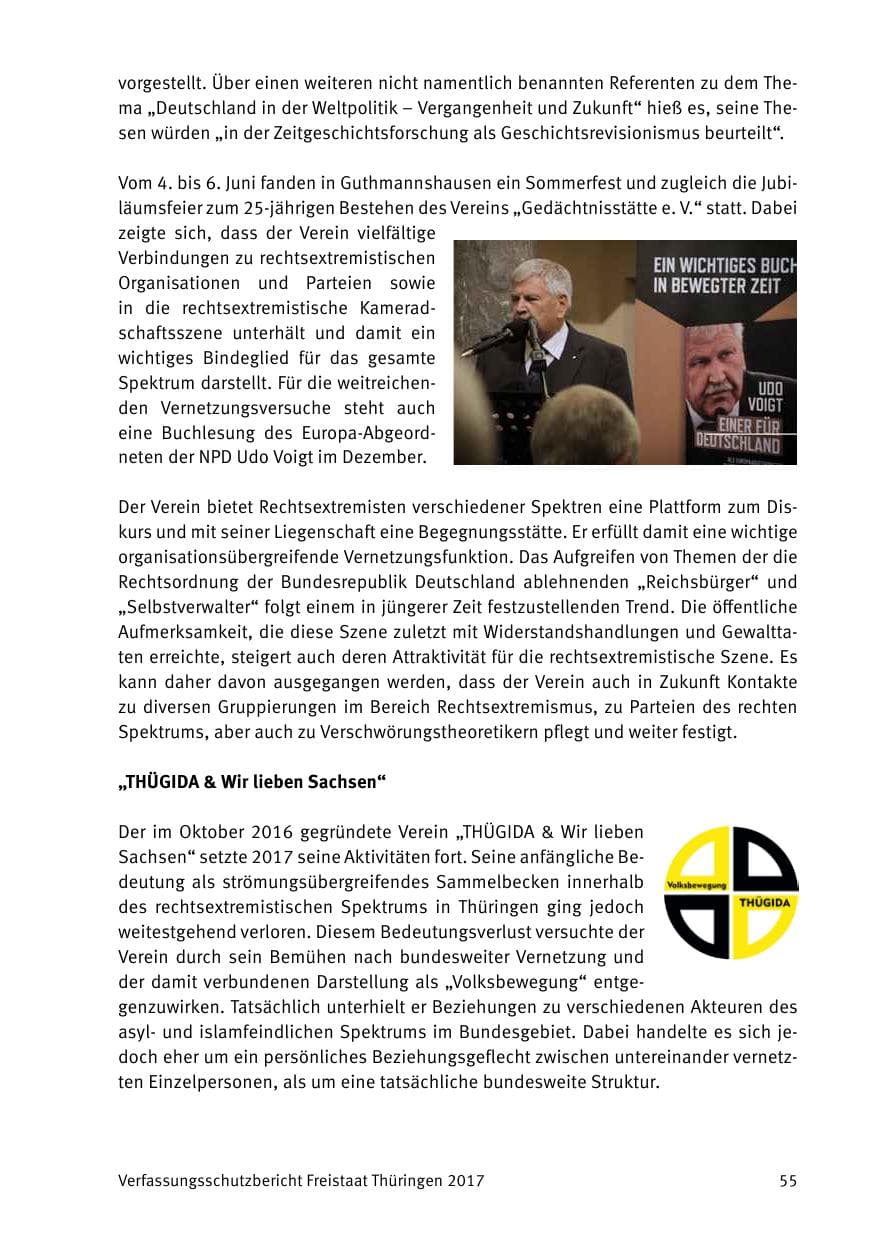 Seite 57 des Verfassungsschutzbericht 2017 Thüringen