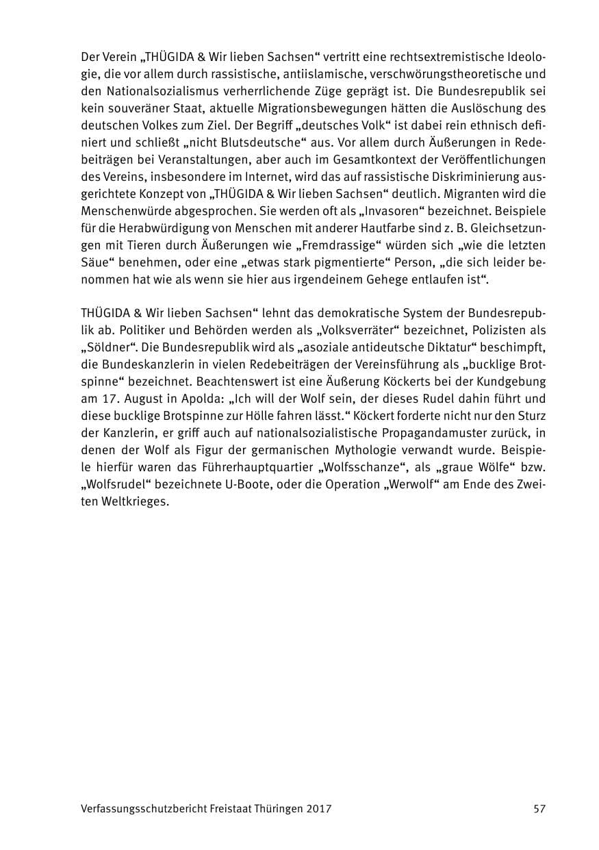 Seite 59 des Verfassungsschutzbericht 2017 Thüringen