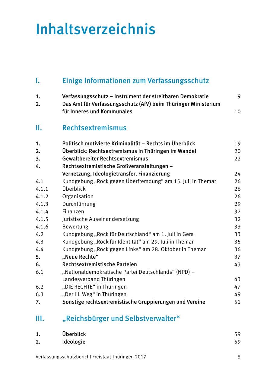 Seite 7 des Verfassungsschutzbericht 2017 Thüringen