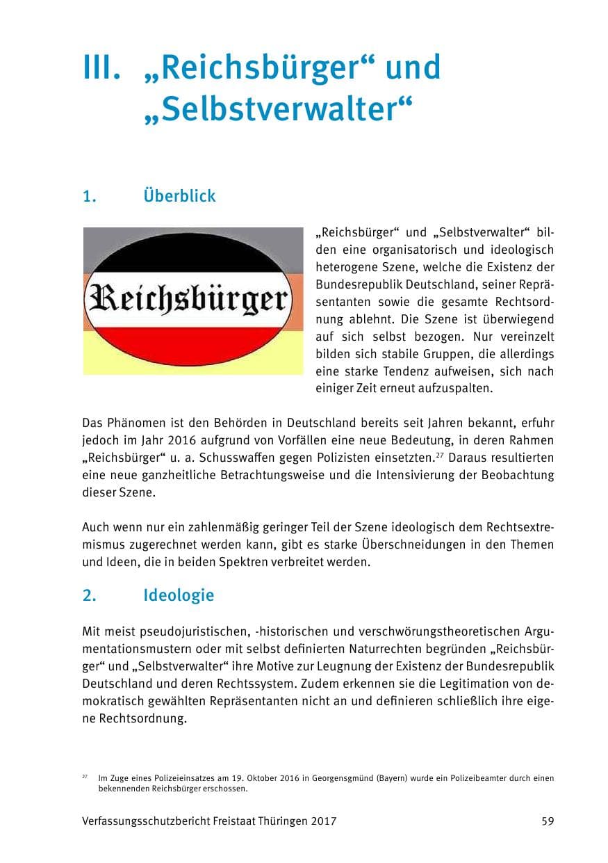 Seite 61 des Verfassungsschutzbericht 2017 Thüringen