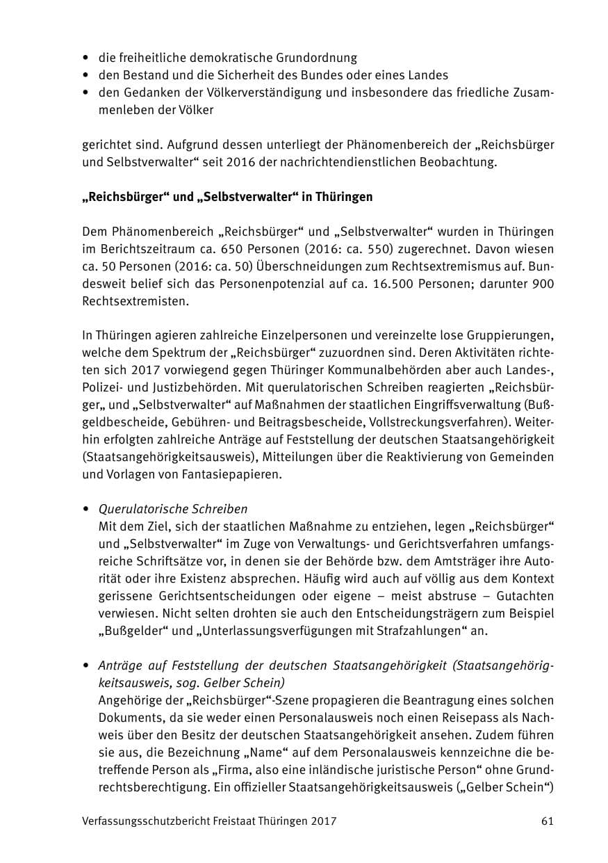 Seite 63 des Verfassungsschutzbericht 2017 Thüringen