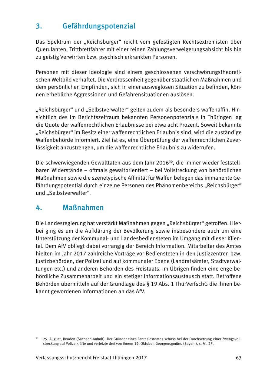 Seite 65 des Verfassungsschutzbericht 2017 Thüringen