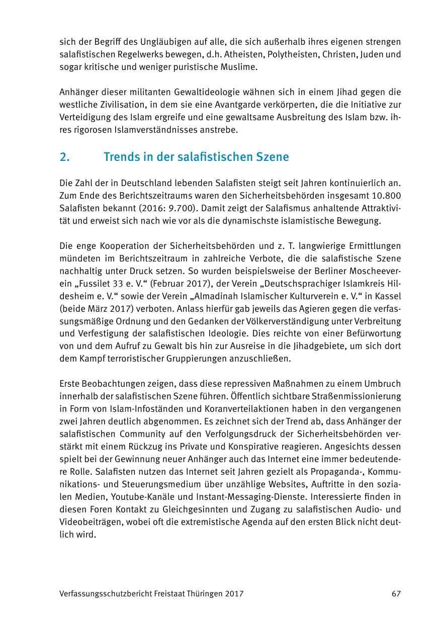 Seite 69 des Verfassungsschutzbericht 2017 Thüringen