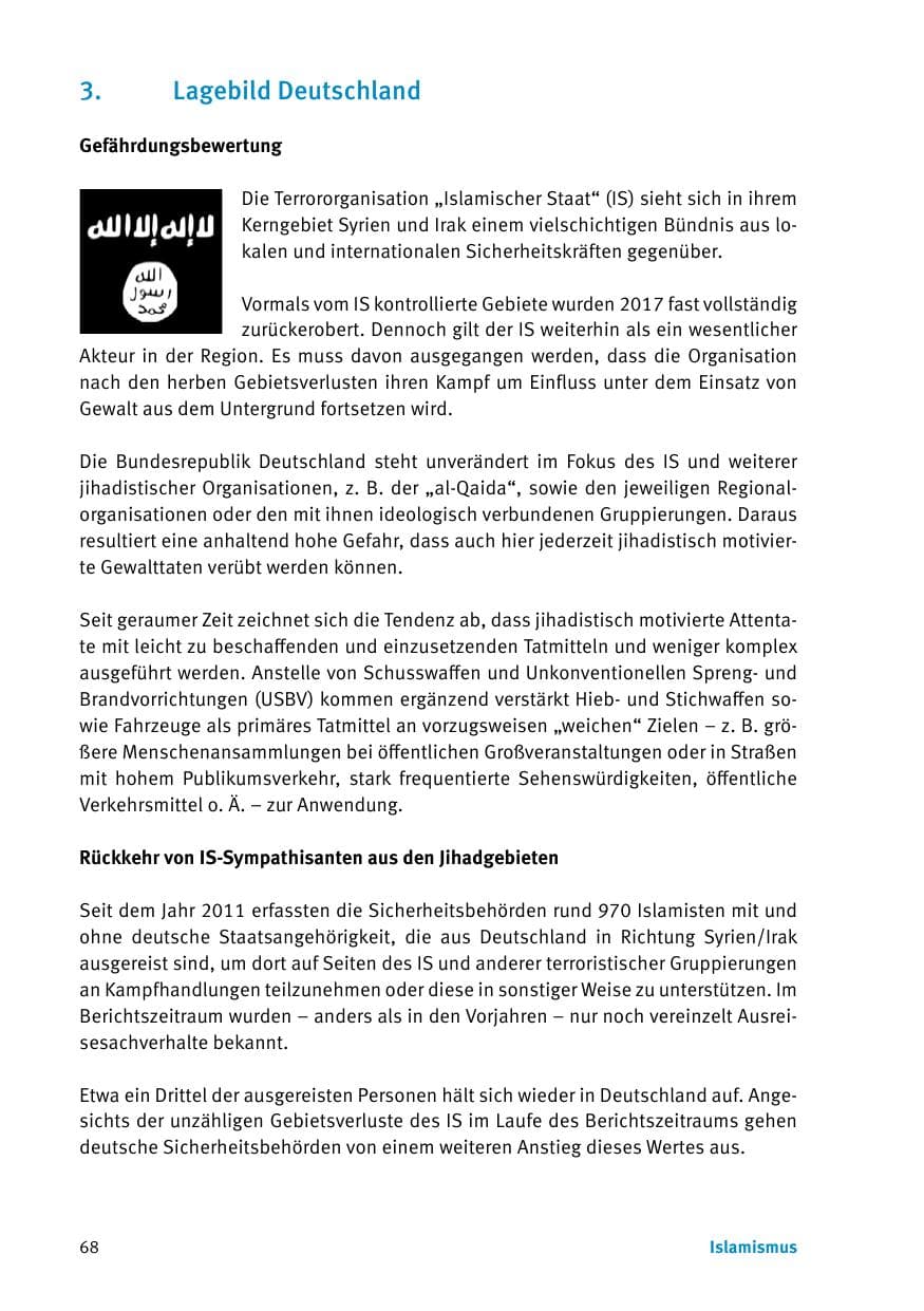 Seite 70 des Verfassungsschutzbericht 2017 Thüringen