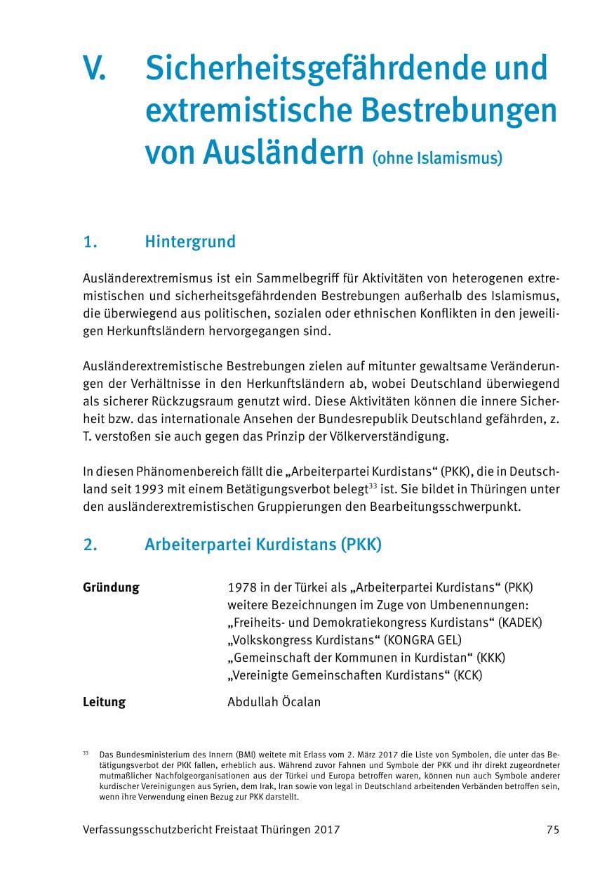 Seite 77 des Verfassungsschutzbericht 2017 Thüringen