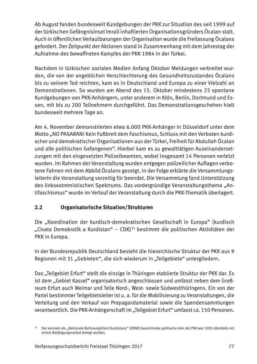 Seite 79 des Verfassungsschutzbericht 2017 Thüringen