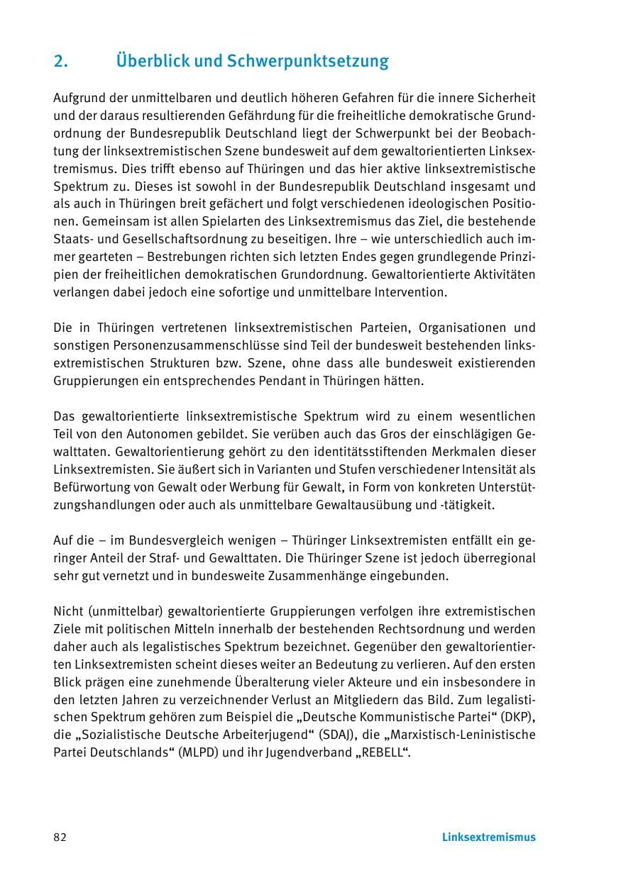 Seite 84 des Verfassungsschutzbericht 2017 Thüringen