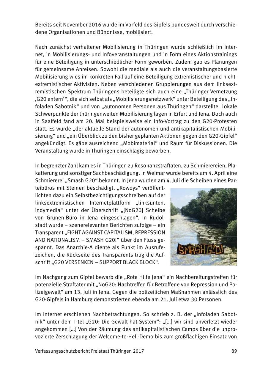Seite 91 des Verfassungsschutzbericht 2017 Thüringen