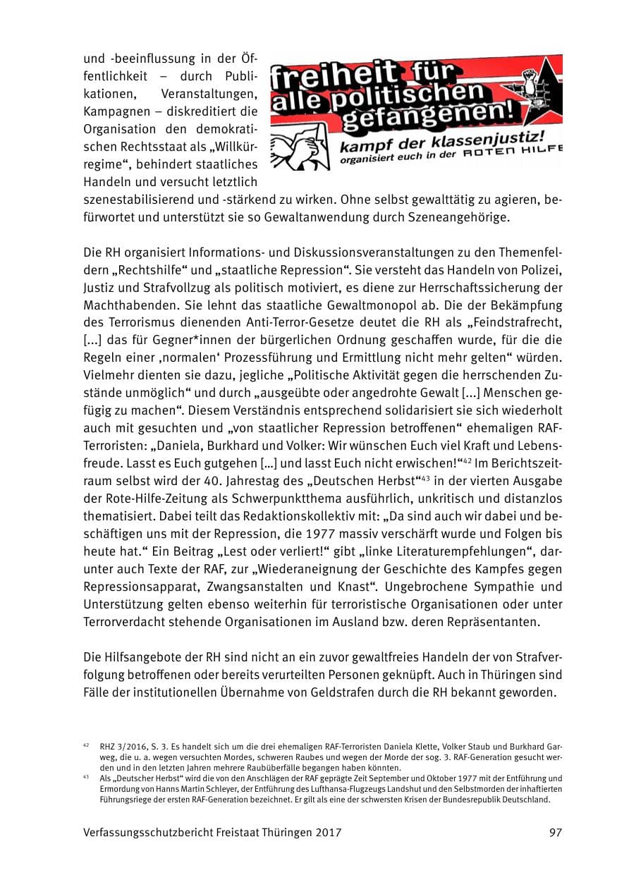 Seite 99 des Verfassungsschutzbericht 2017 Thüringen