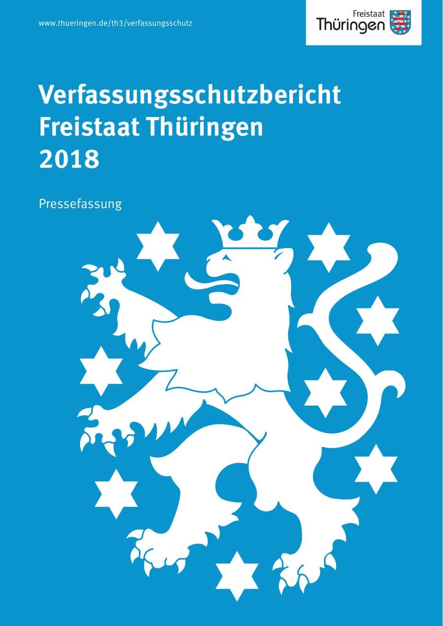 Seite 1 des Verfassungsschutzbericht 2018 Thüringen