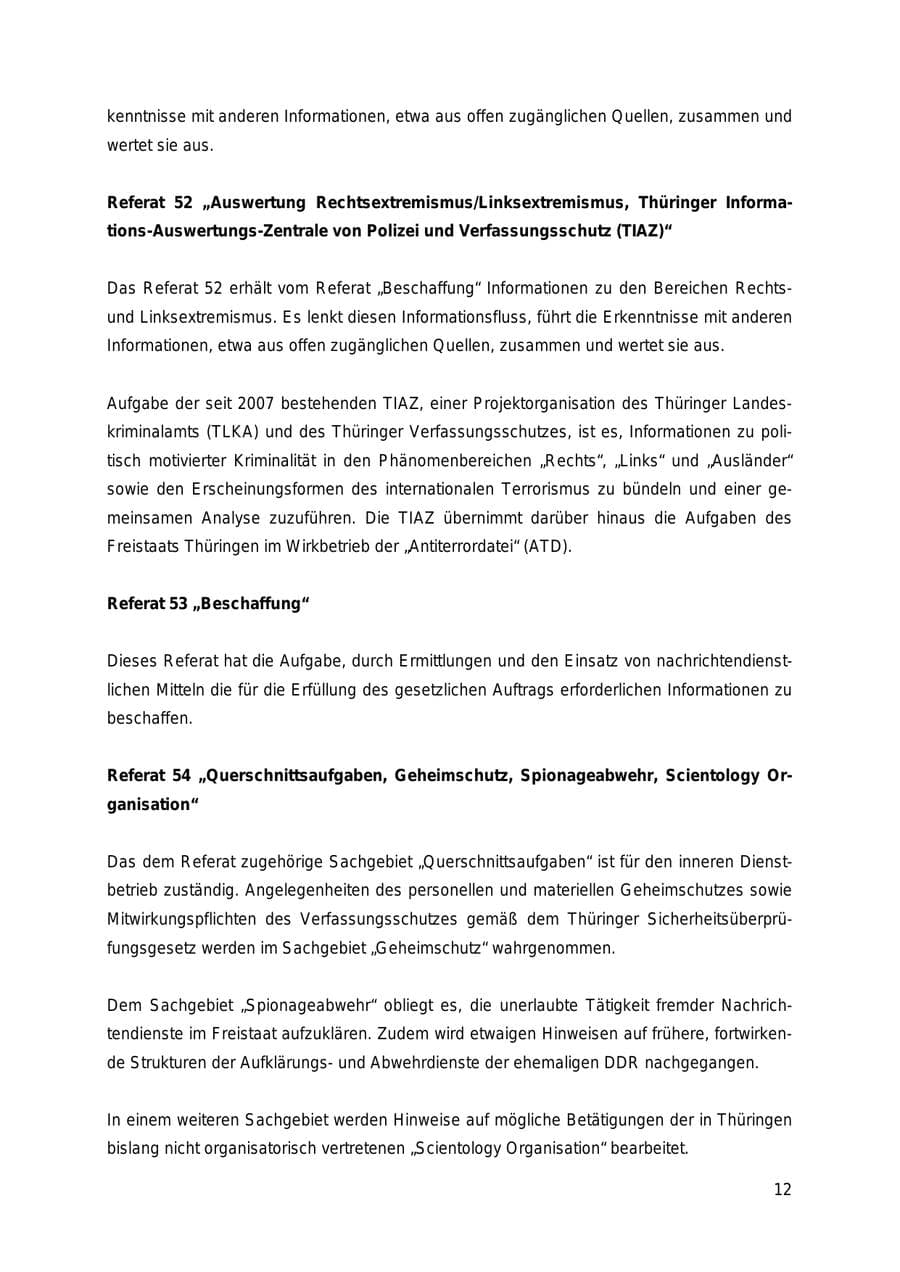 Seite 12 des Verfassungsschutzbericht 2018 Thüringen