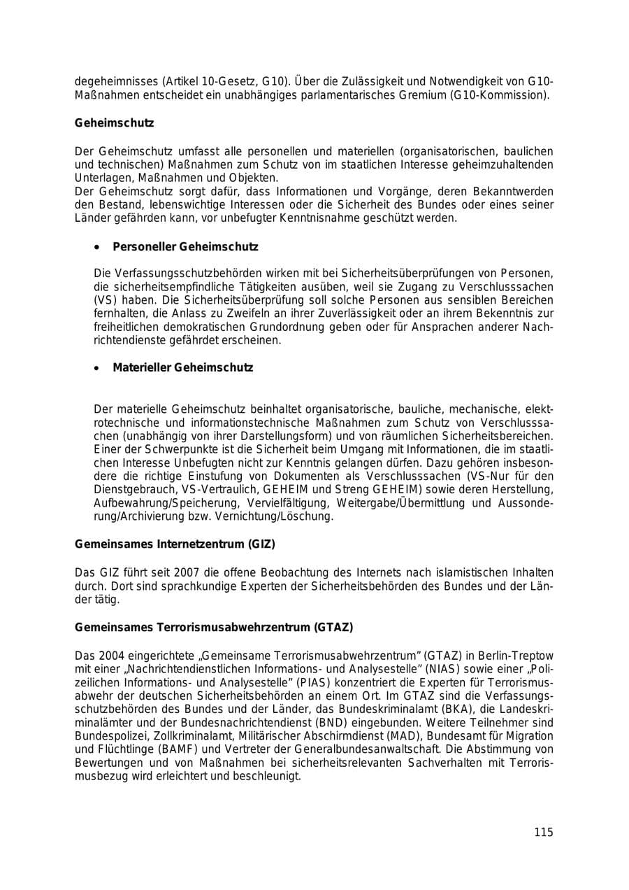 Seite 115 des Verfassungsschutzbericht 2018 Thüringen