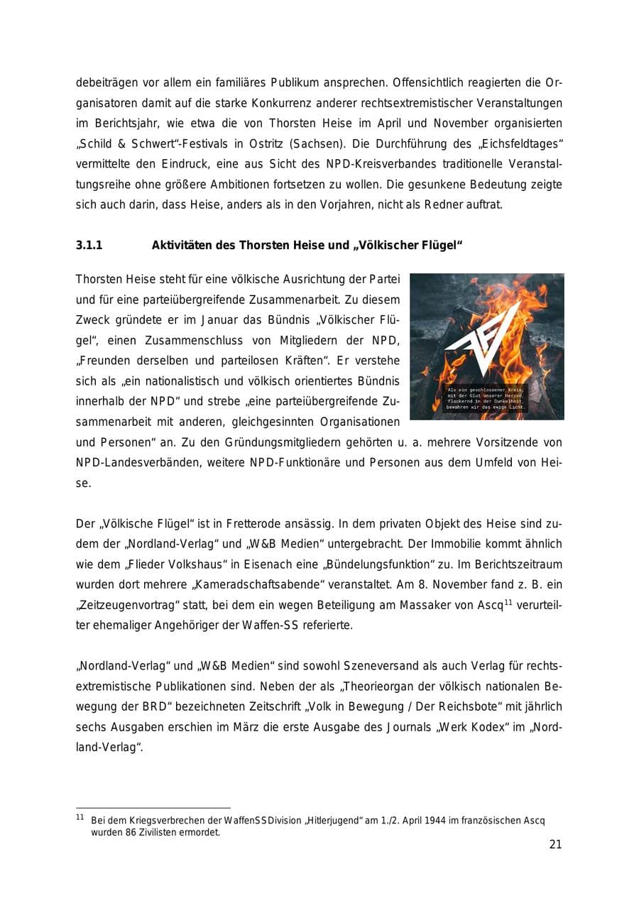 Seite 21 des Verfassungsschutzbericht 2018 Thüringen