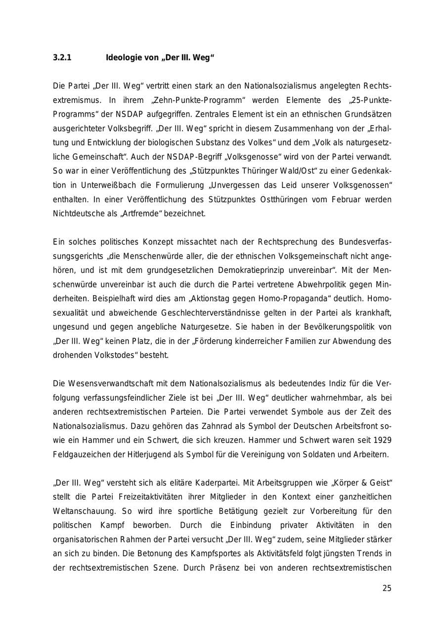 Seite 25 des Verfassungsschutzbericht 2018 Thüringen