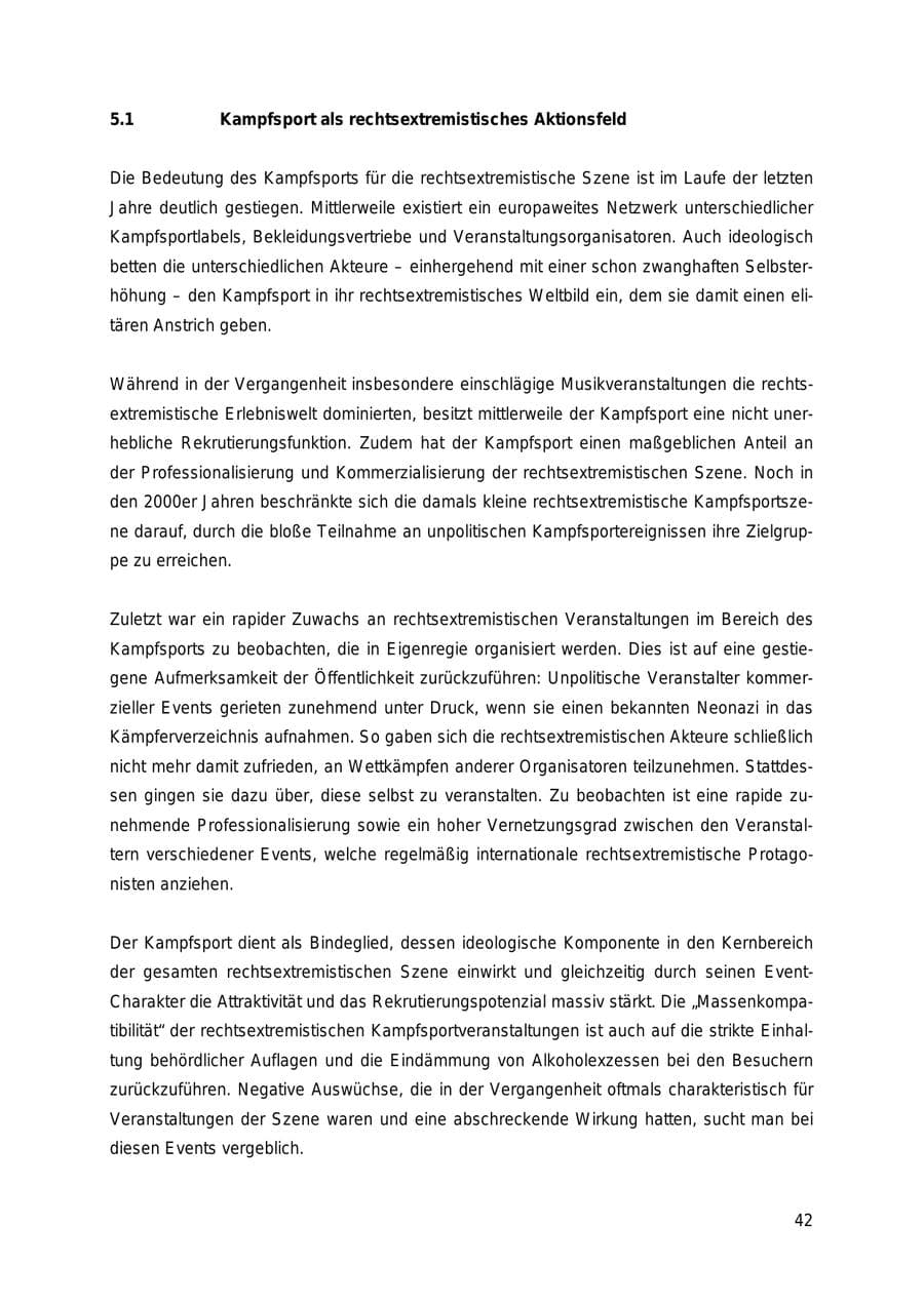 Seite 42 des Verfassungsschutzbericht 2018 Thüringen