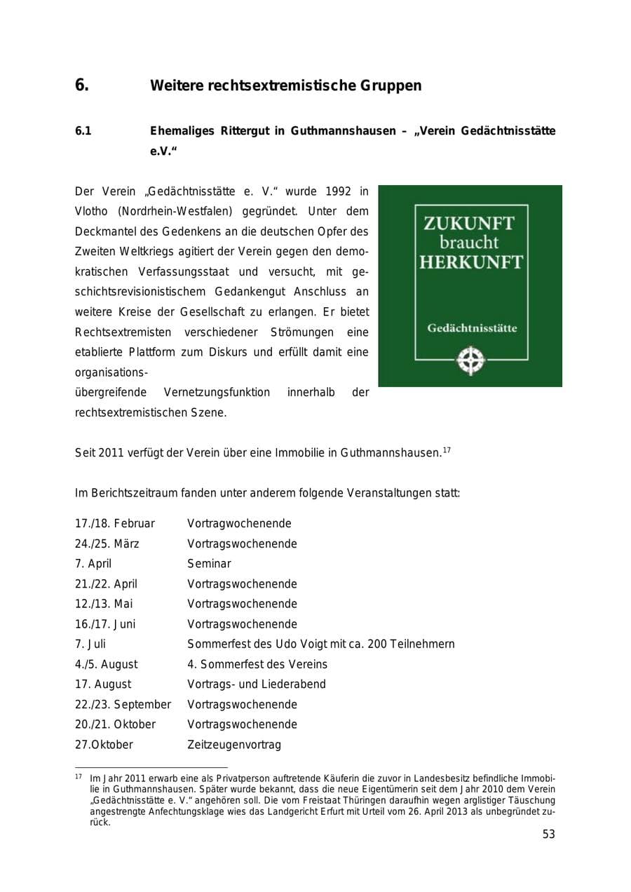 Seite 53 des Verfassungsschutzbericht 2018 Thüringen