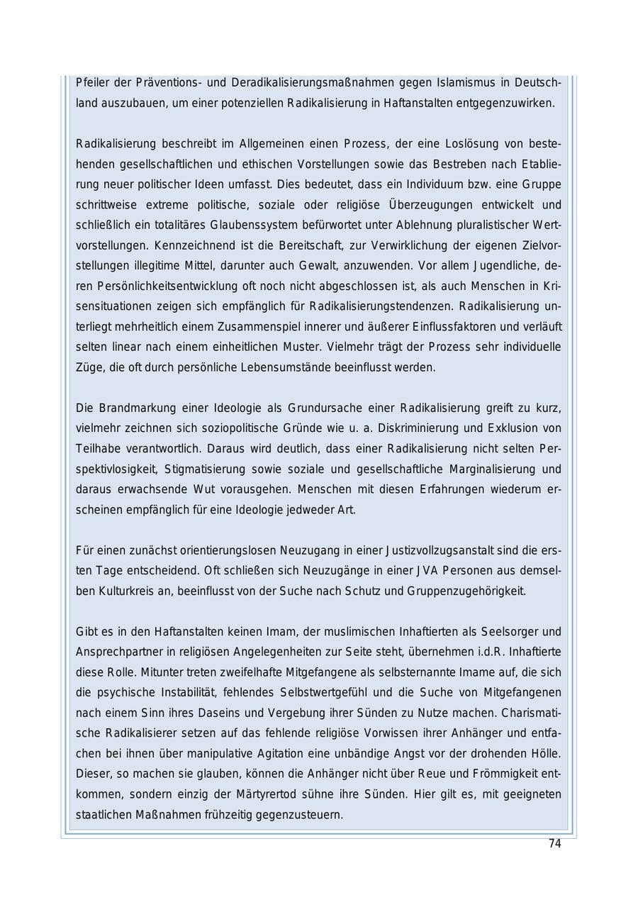 Seite 74 des Verfassungsschutzbericht 2018 Thüringen