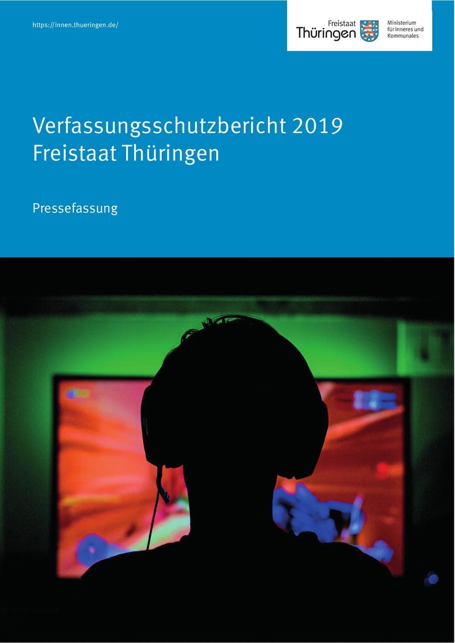 Seite 1 des Verfassungsschutzbericht 2019 Thüringen