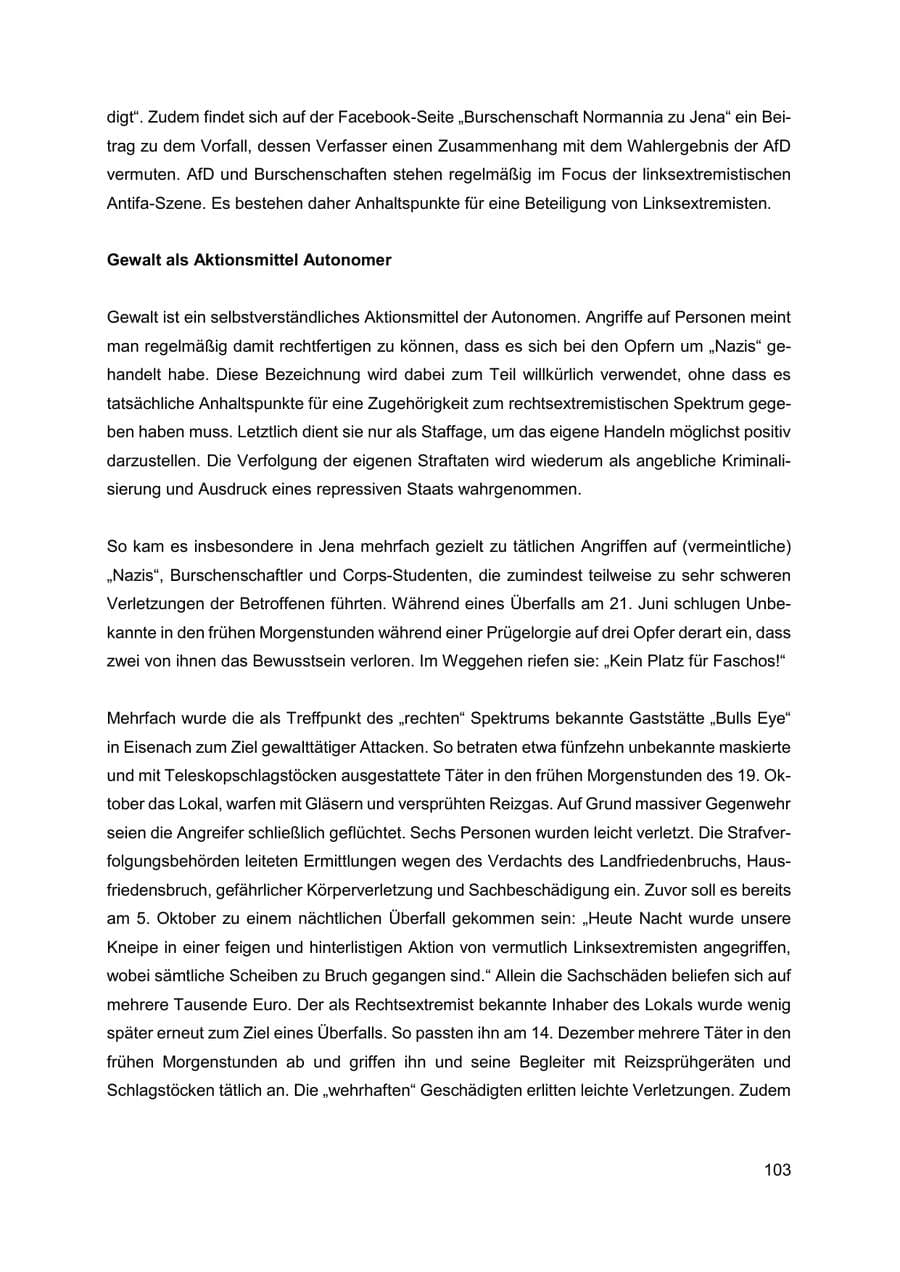 Seite 104 des Verfassungsschutzbericht 2019 Thüringen