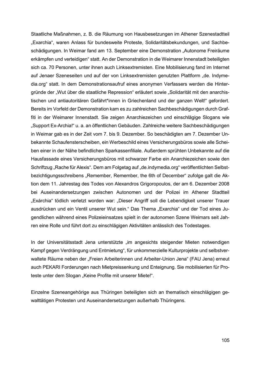 Seite 106 des Verfassungsschutzbericht 2019 Thüringen