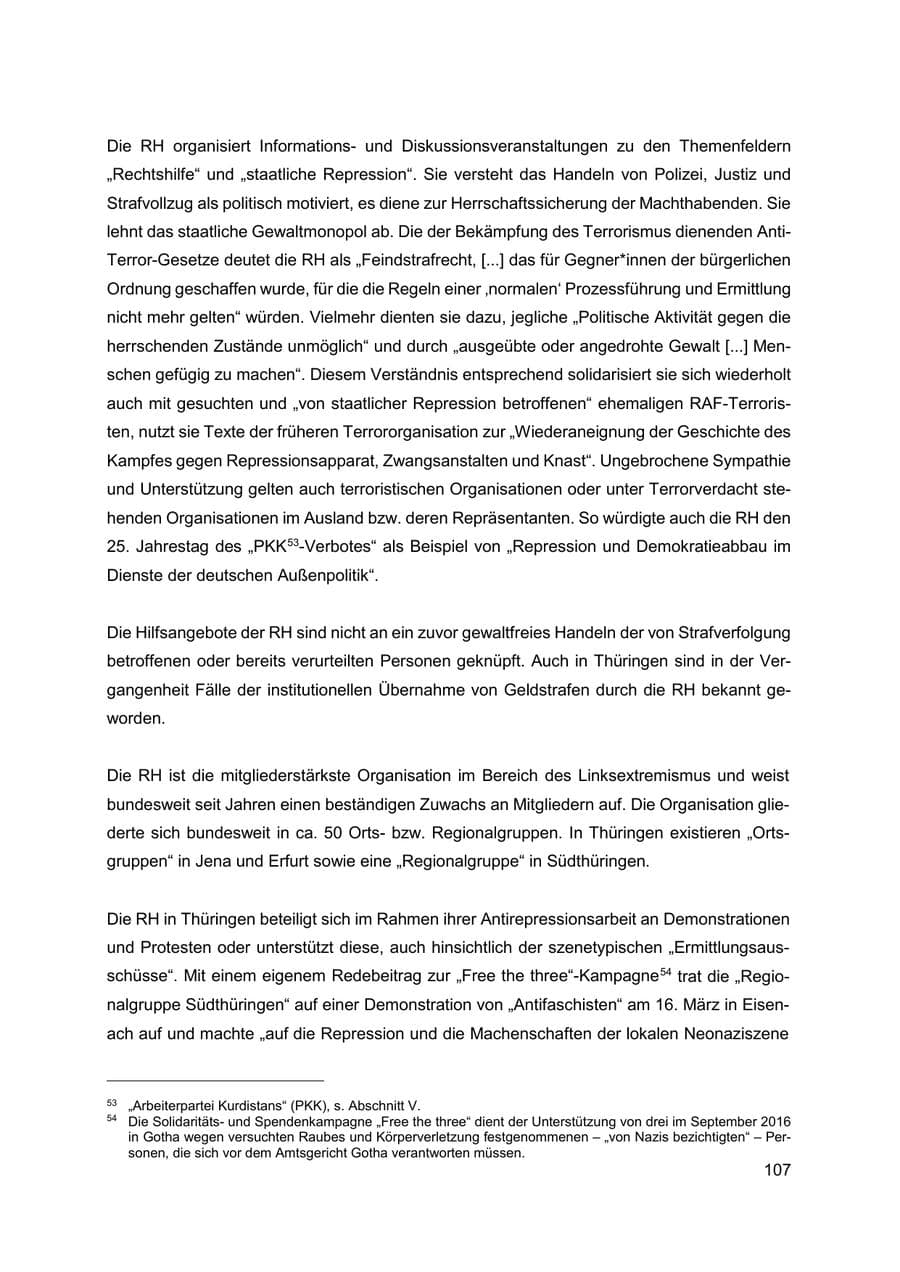 Seite 108 des Verfassungsschutzbericht 2019 Thüringen