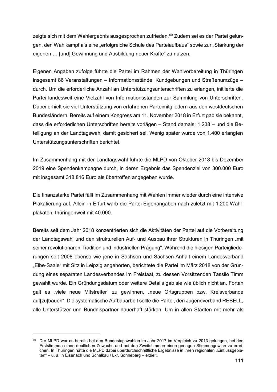 Seite 112 des Verfassungsschutzbericht 2019 Thüringen