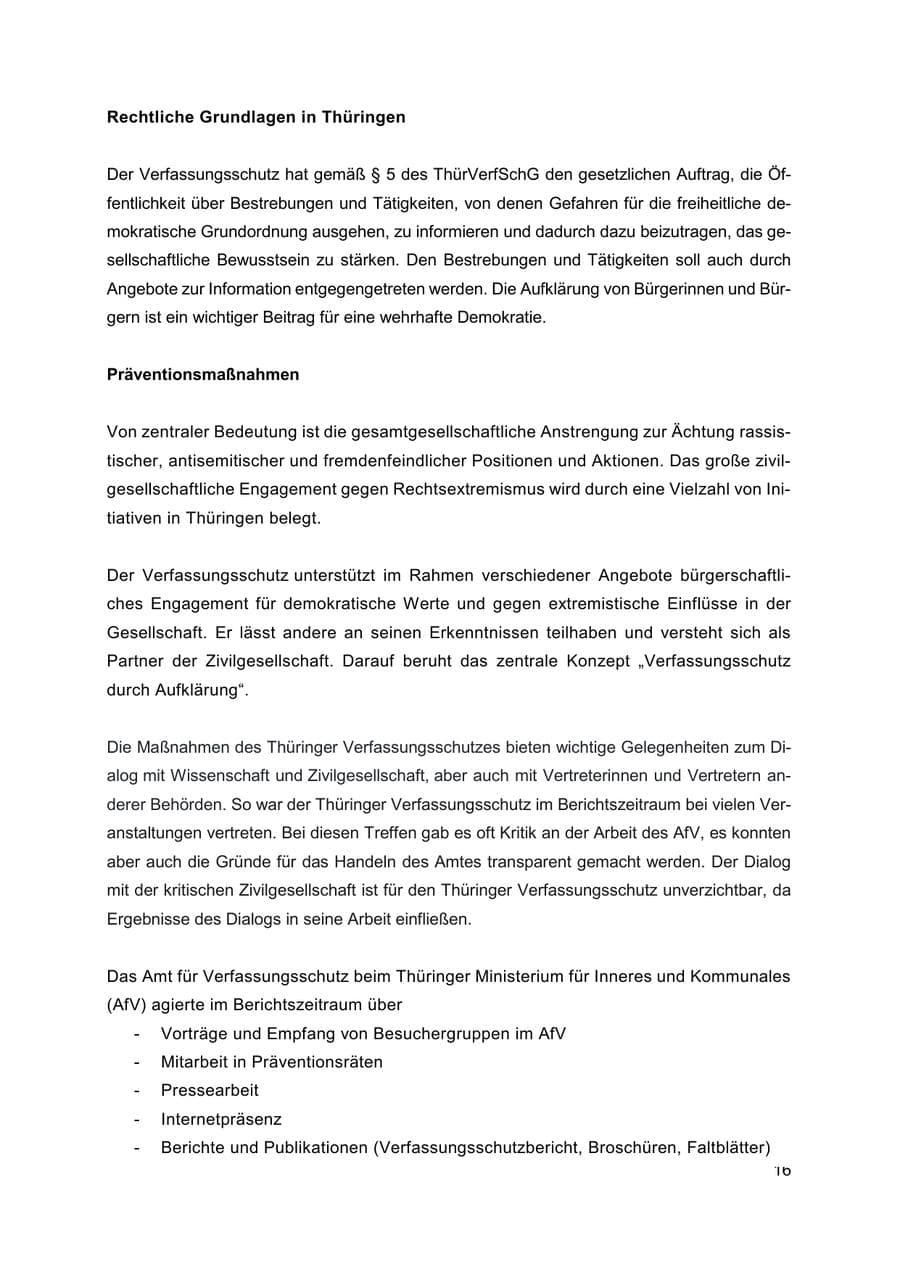 Seite 17 des Verfassungsschutzbericht 2019 Thüringen