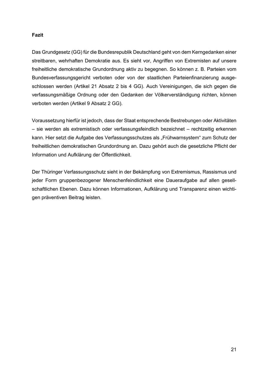 Seite 22 des Verfassungsschutzbericht 2019 Thüringen