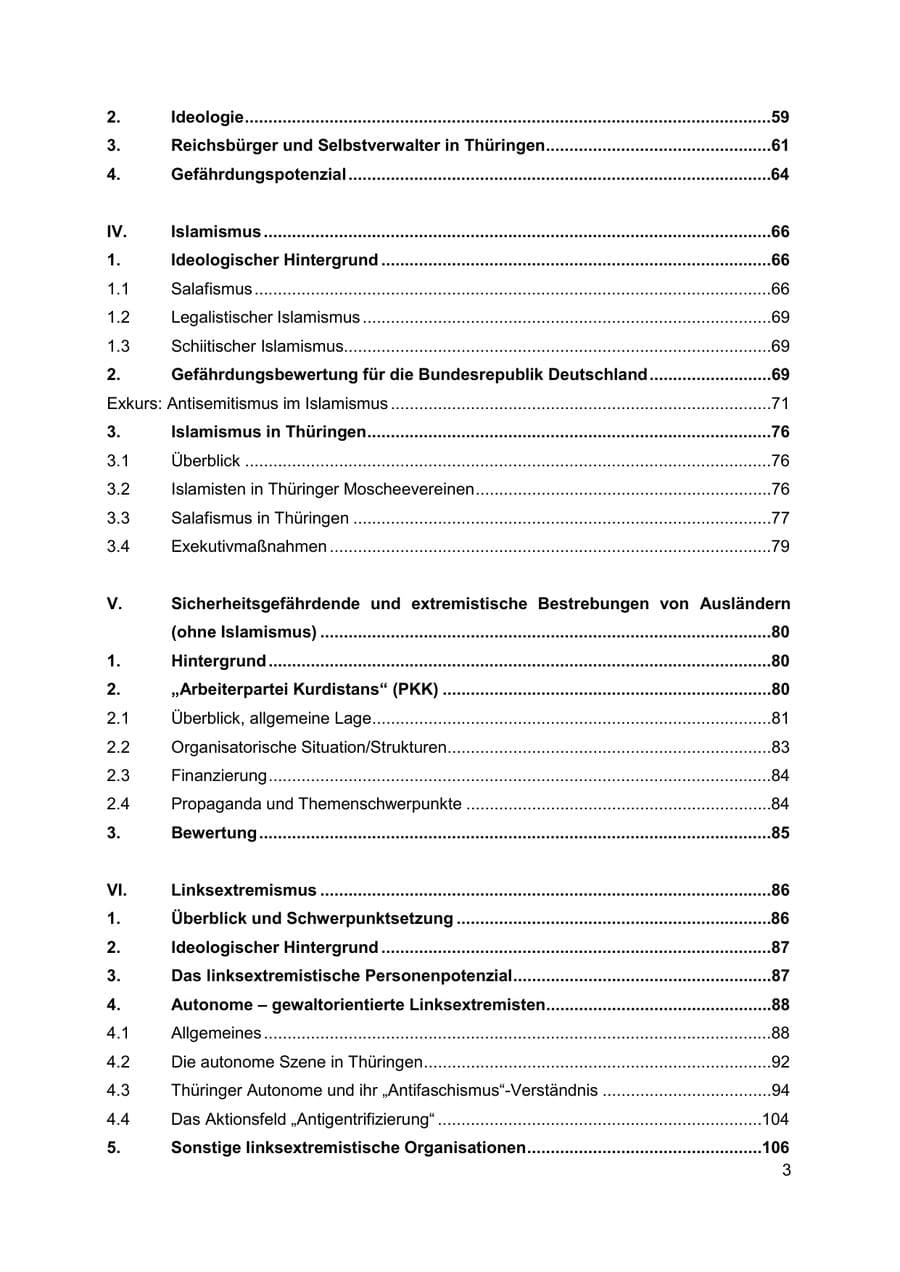 Seite 4 des Verfassungsschutzbericht 2019 Thüringen