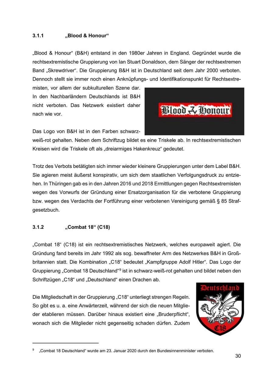 Seite 31 des Verfassungsschutzbericht 2019 Thüringen