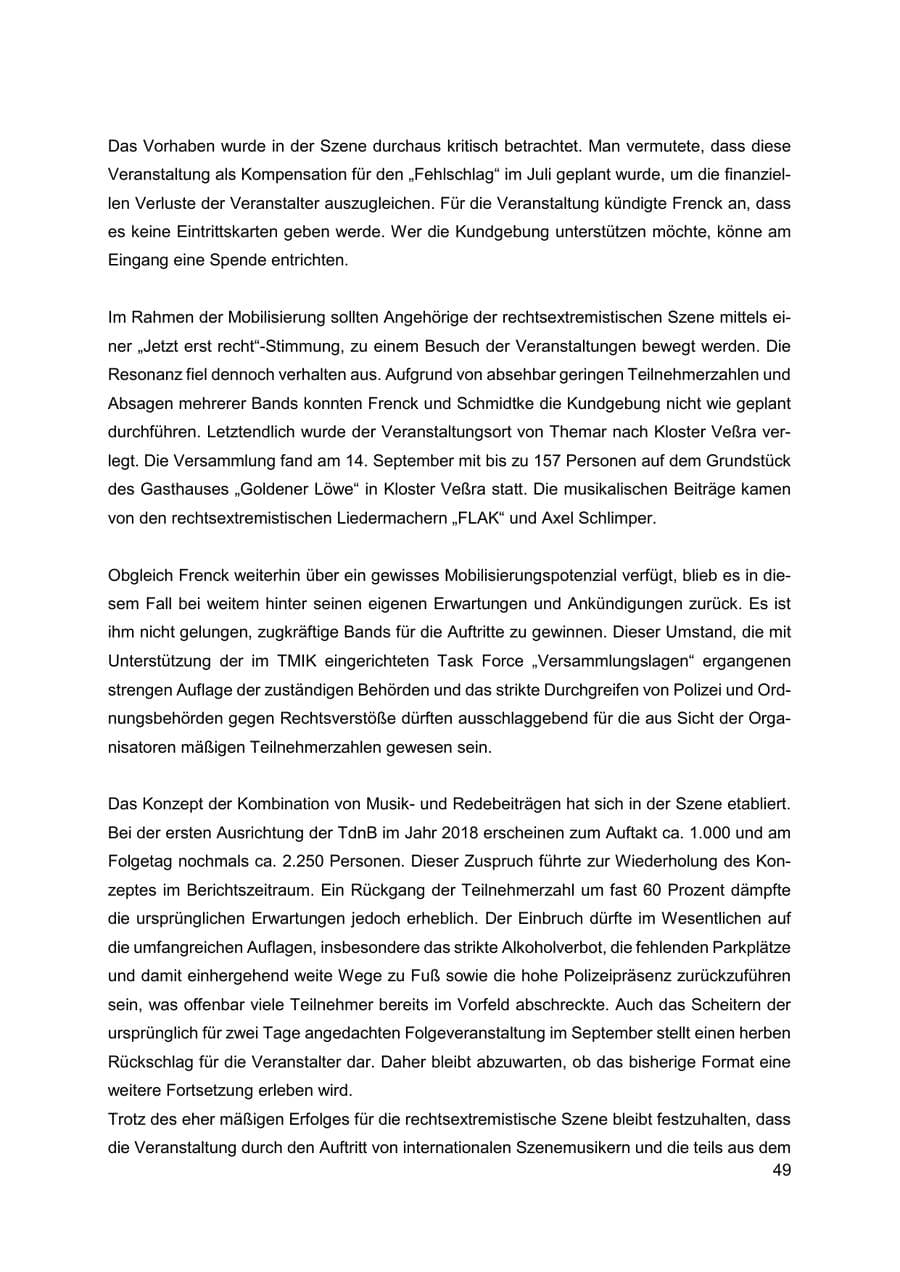 Seite 50 des Verfassungsschutzbericht 2019 Thüringen