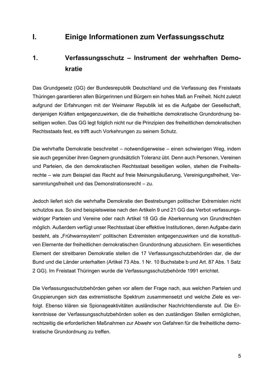 Seite 6 des Verfassungsschutzbericht 2019 Thüringen