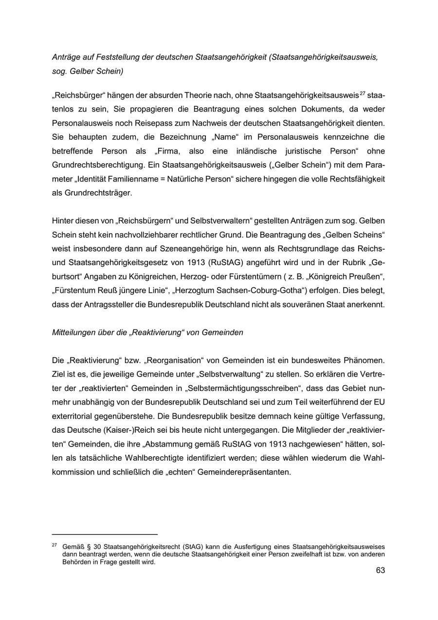 Seite 64 des Verfassungsschutzbericht 2019 Thüringen