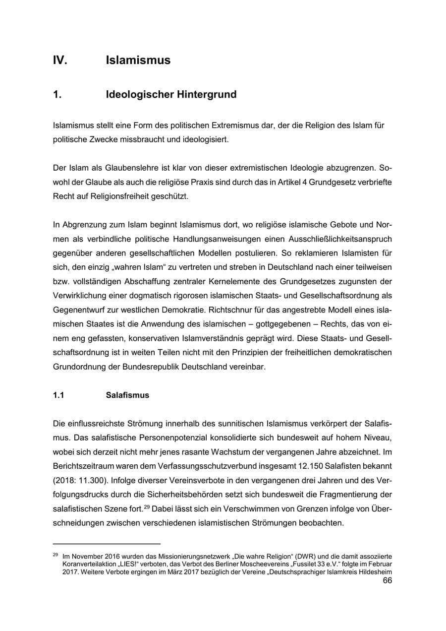 Seite 67 des Verfassungsschutzbericht 2019 Thüringen