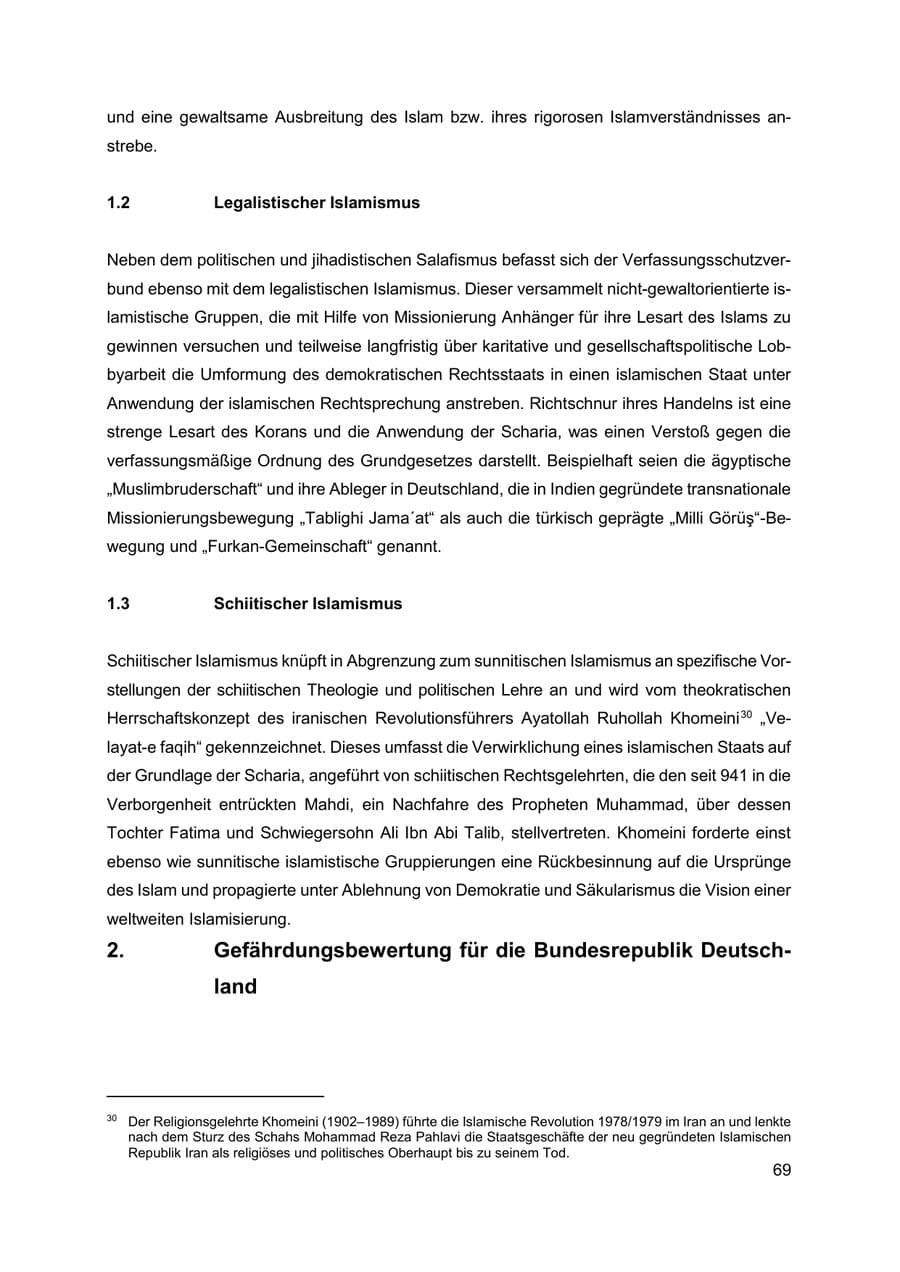 Seite 70 des Verfassungsschutzbericht 2019 Thüringen