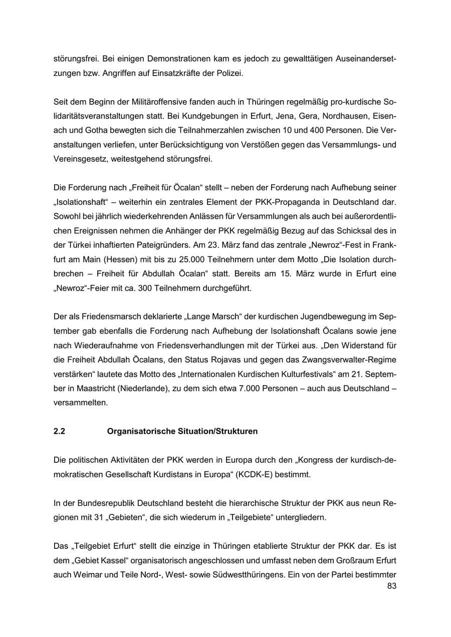 Seite 84 des Verfassungsschutzbericht 2019 Thüringen