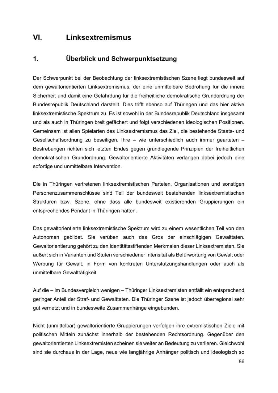 Seite 87 des Verfassungsschutzbericht 2019 Thüringen