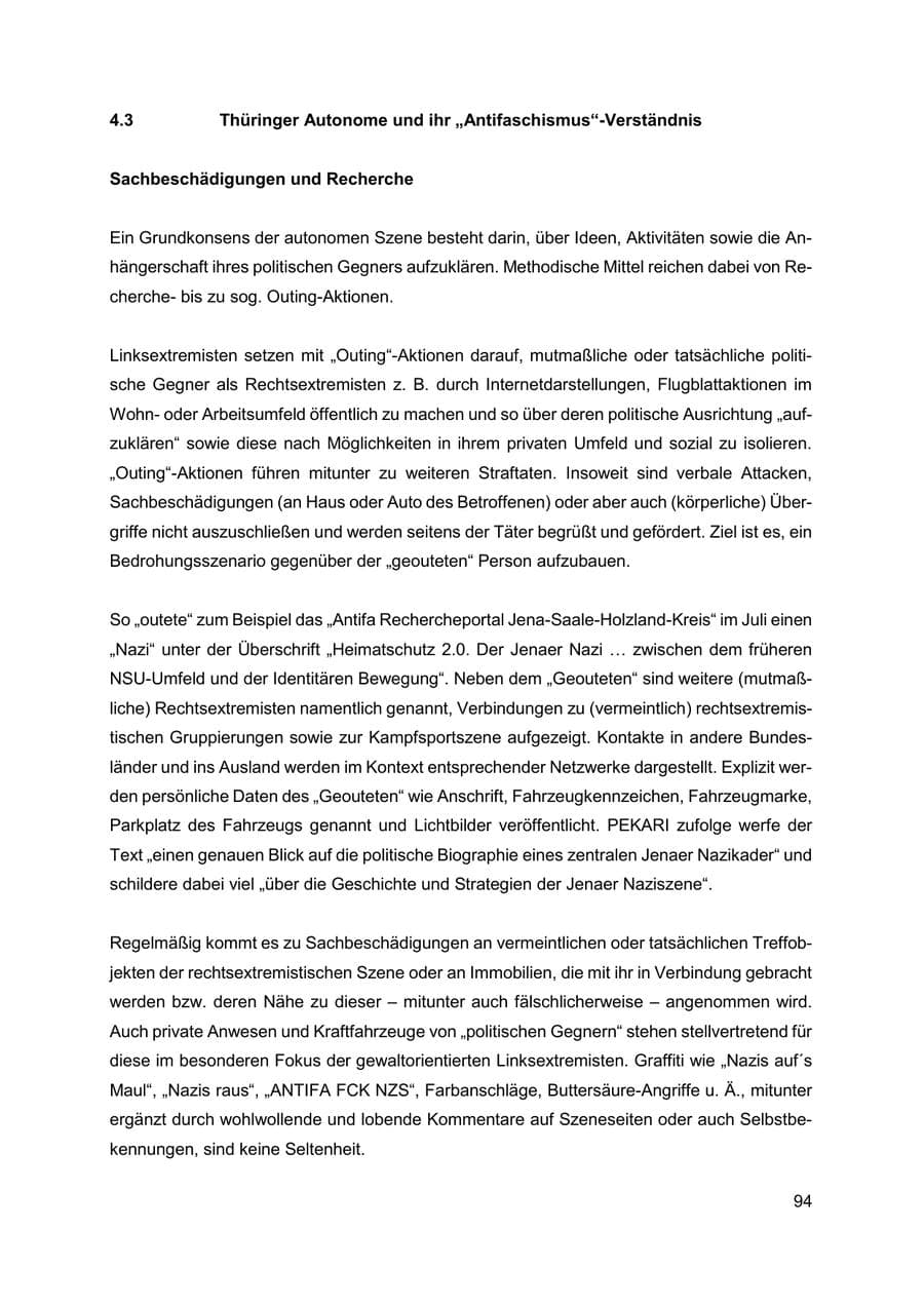 Seite 95 des Verfassungsschutzbericht 2019 Thüringen