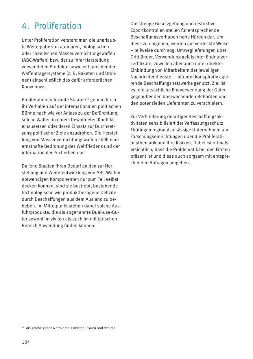Seite 106 des Verfassungsschutzbericht 2020 Thüringen