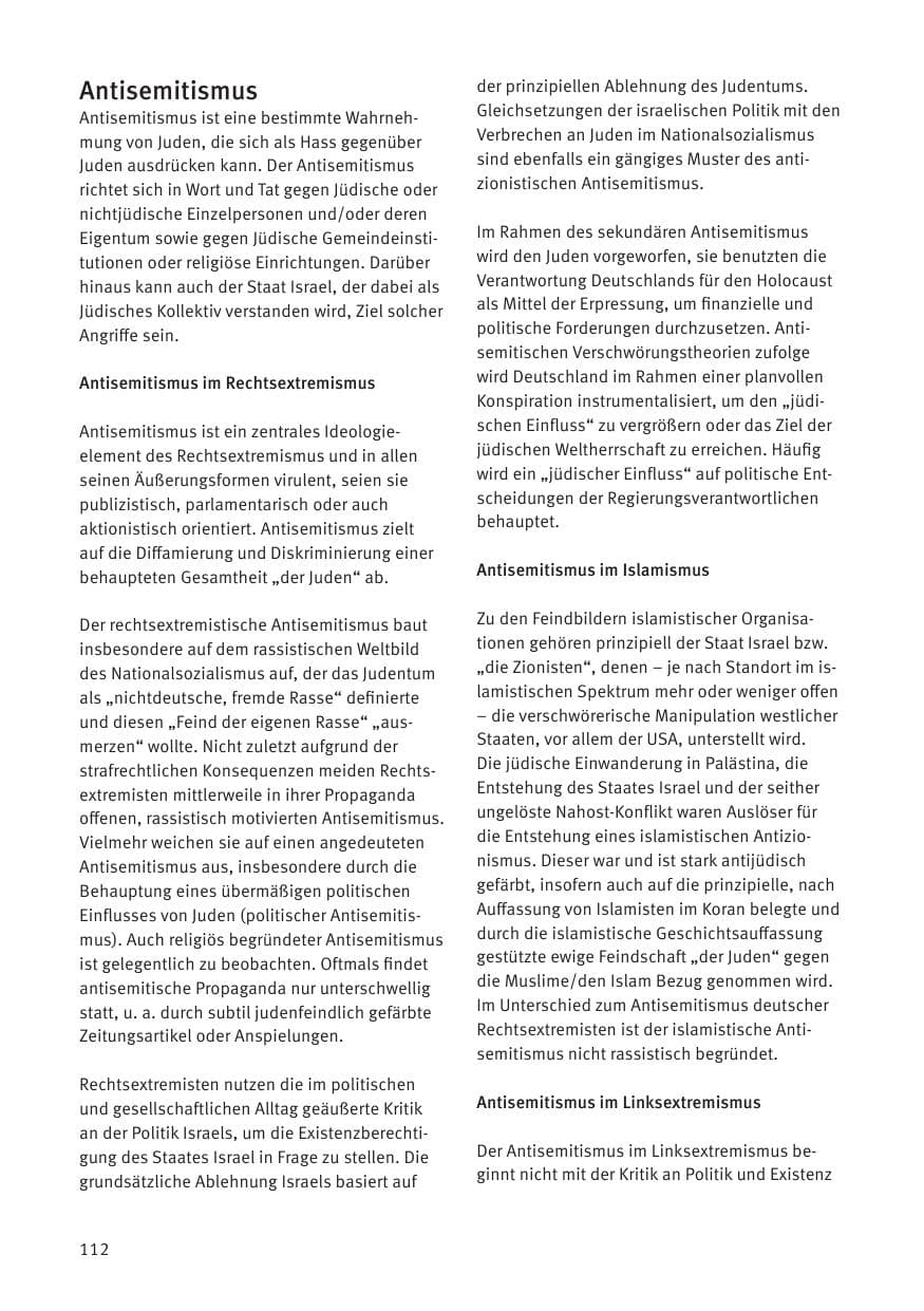 Seite 114 des Verfassungsschutzbericht 2020 Thüringen