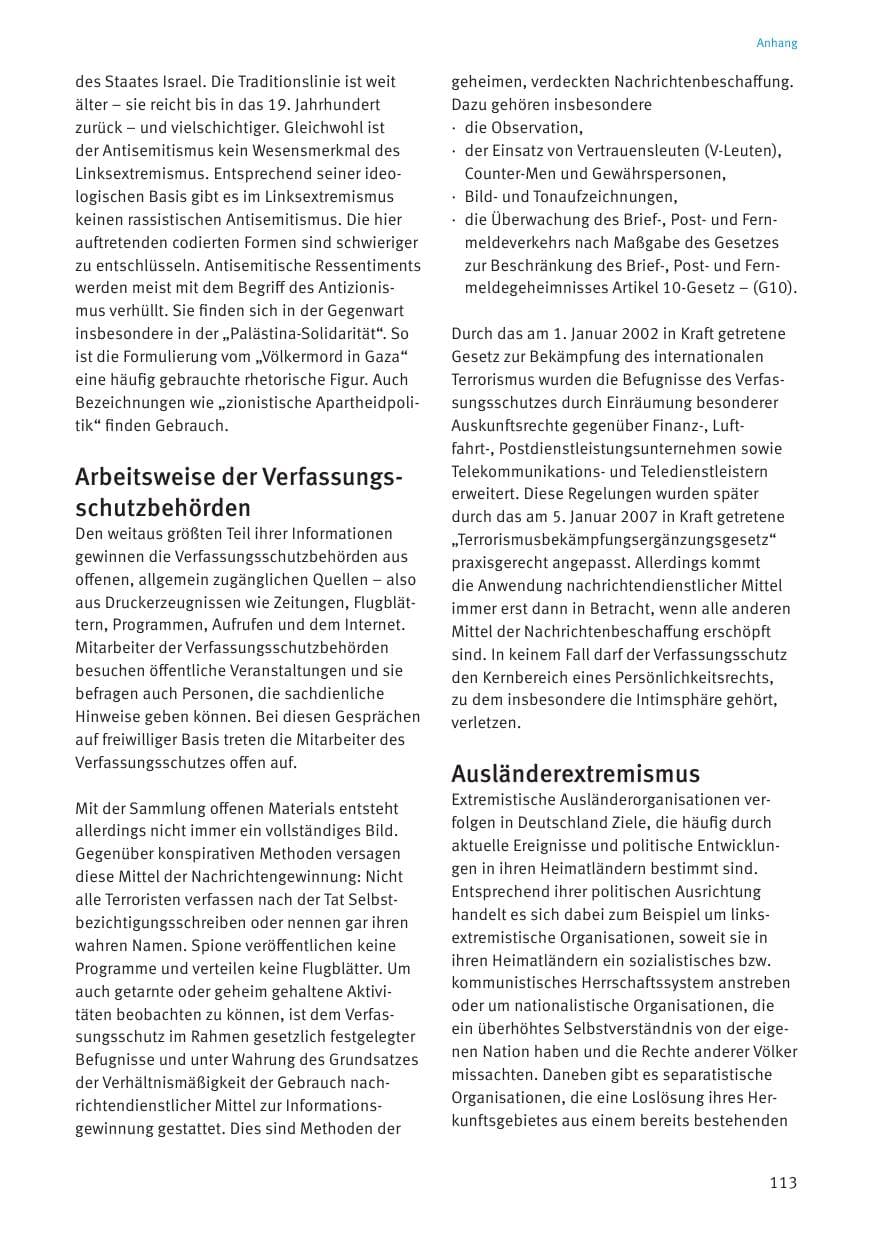 Seite 115 des Verfassungsschutzbericht 2020 Thüringen