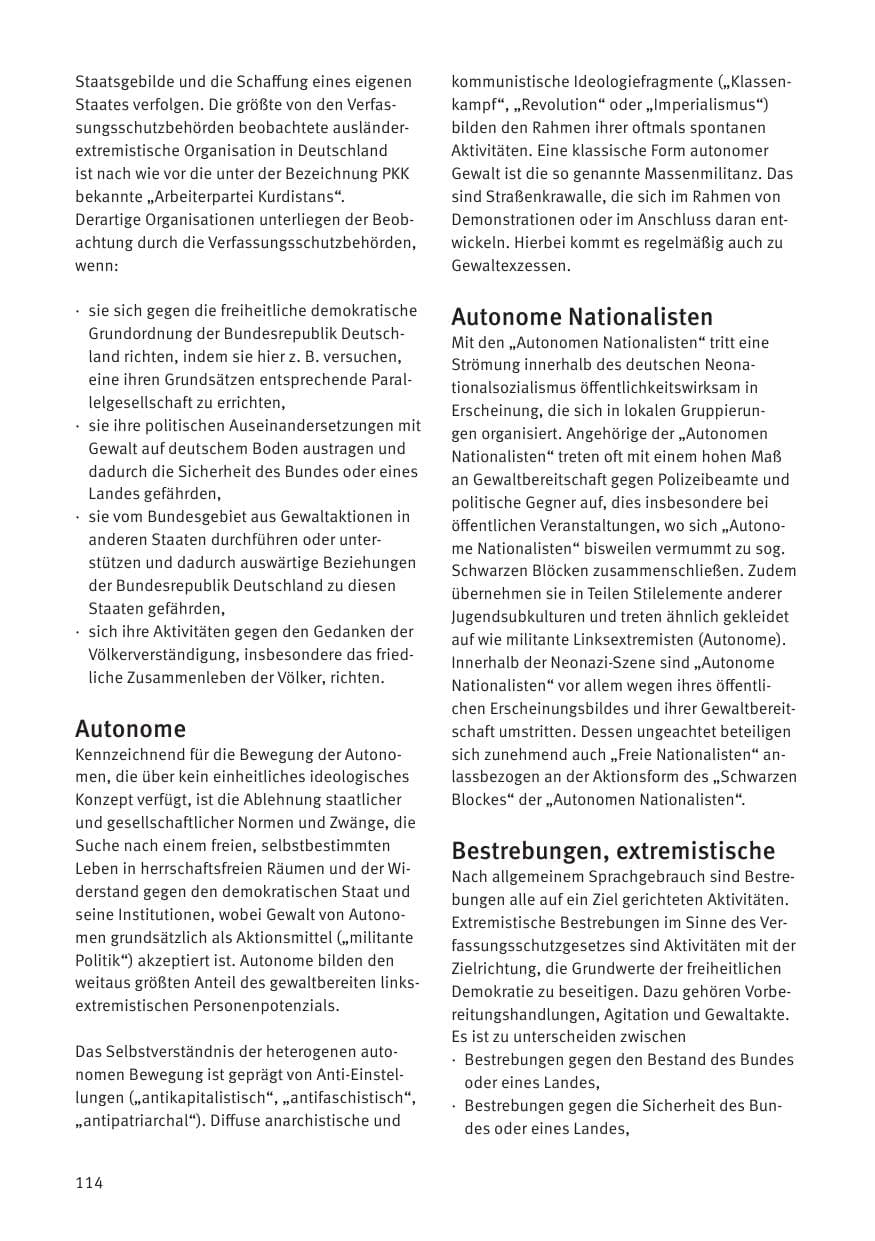 Seite 116 des Verfassungsschutzbericht 2020 Thüringen