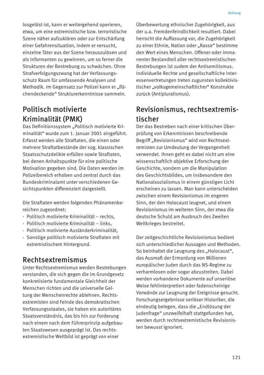 Seite 123 des Verfassungsschutzbericht 2020 Thüringen