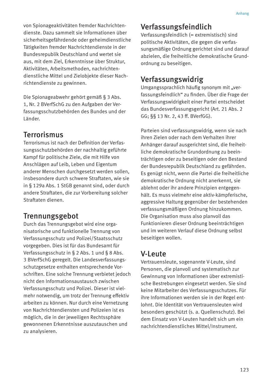 Seite 125 des Verfassungsschutzbericht 2020 Thüringen