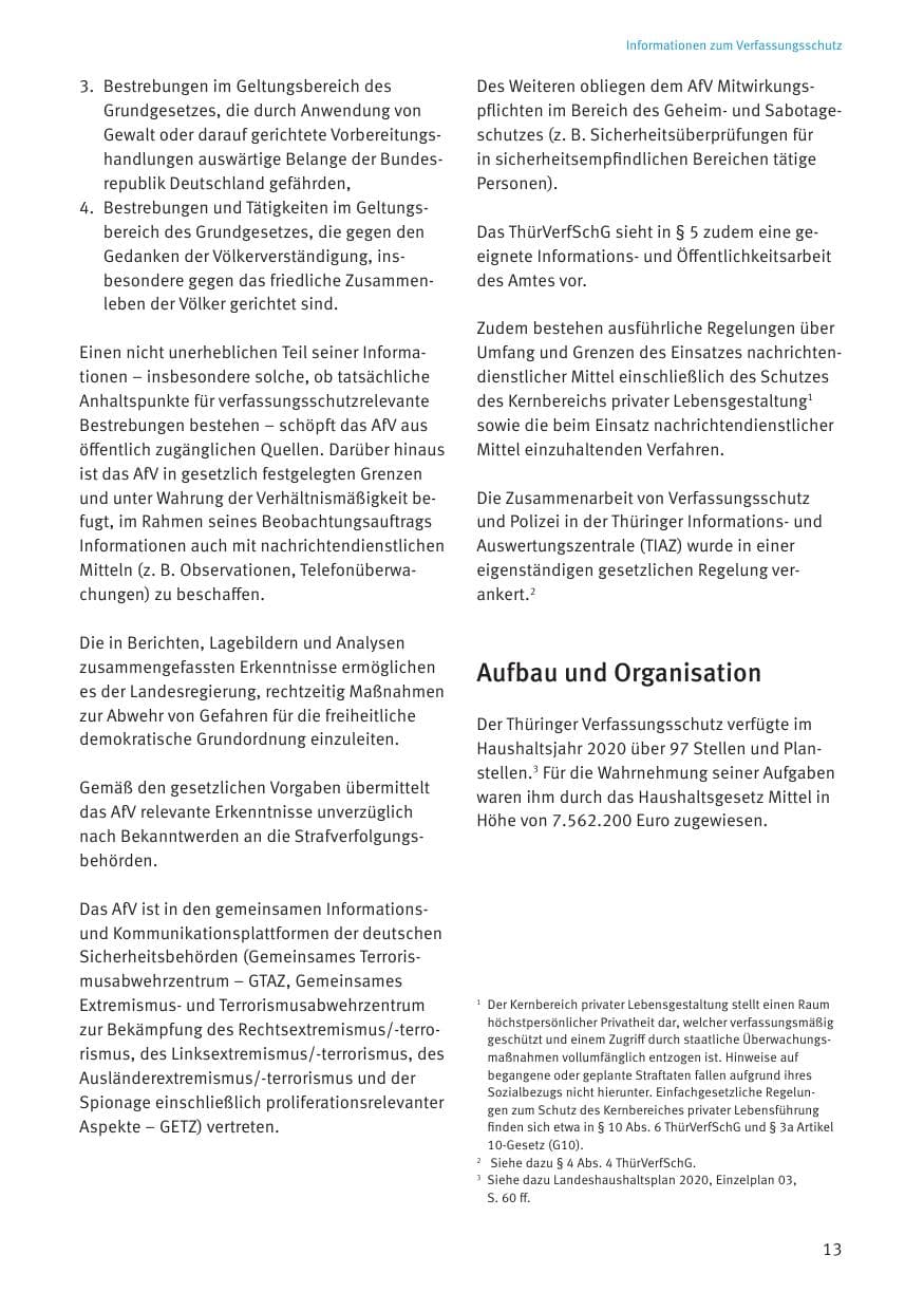 Seite 15 des Verfassungsschutzbericht 2020 Thüringen