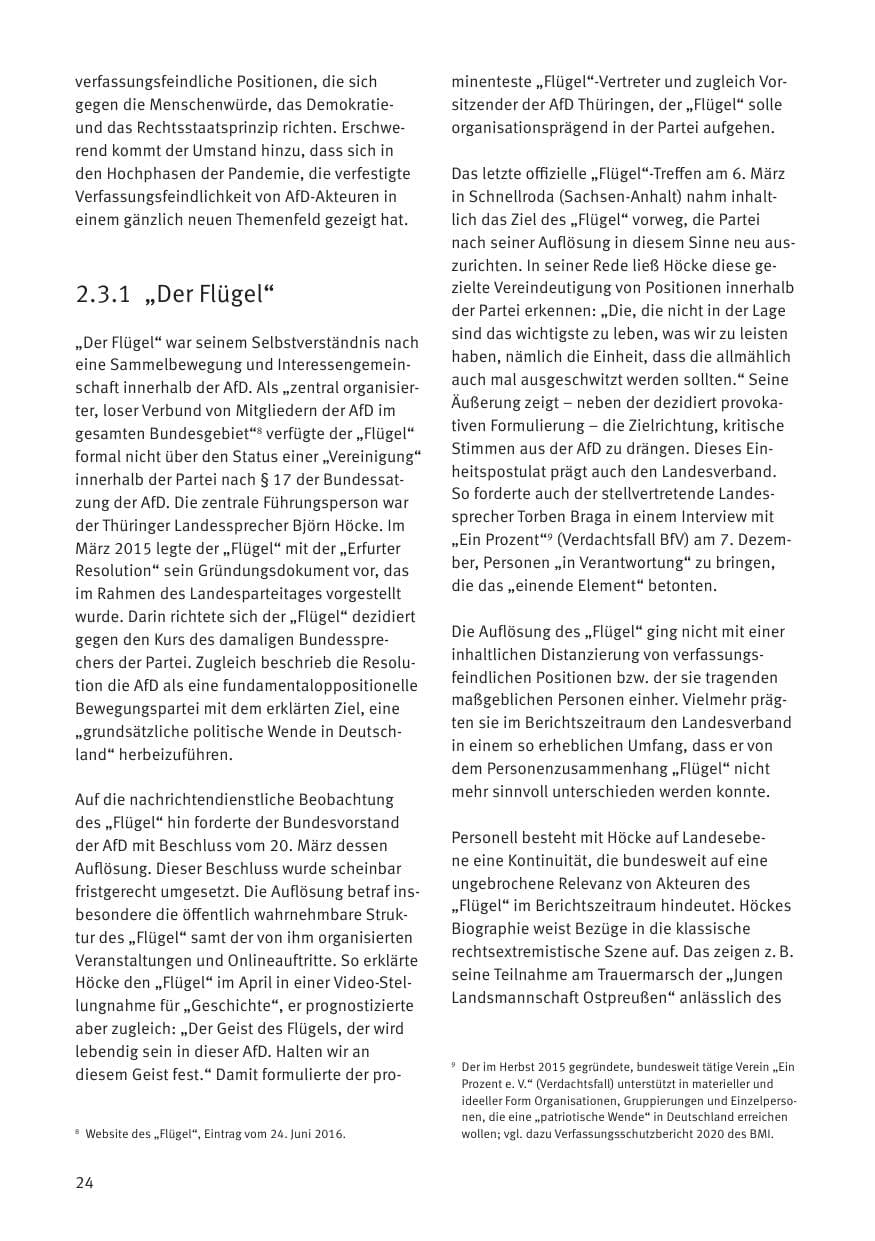 Seite 26 des Verfassungsschutzbericht 2020 Thüringen