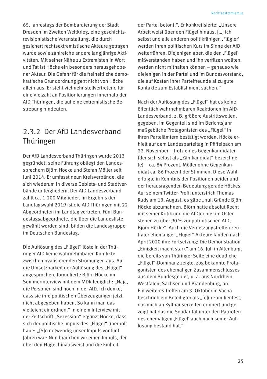 Seite 27 des Verfassungsschutzbericht 2020 Thüringen